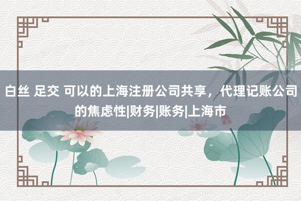 白丝 足交 可以的上海注册公司共享，代理记账公司的焦虑性|财务|账务|上海市