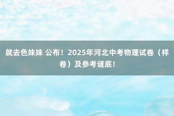 就去色妹妹 公布！2025年河北中考物理试卷（样卷）及参考谜底！