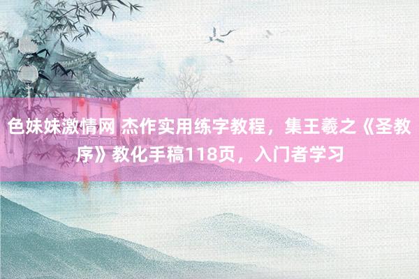 色妹妹激情网 杰作实用练字教程，集王羲之《圣教序》教化手稿118页，入门者学习